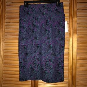 Lularoe Green/Purple Cassie Pencil Skirt‎ Size Small New with Tags